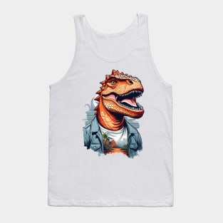 Dinosaur Roar Tropical Adventure AI Art Tank Top